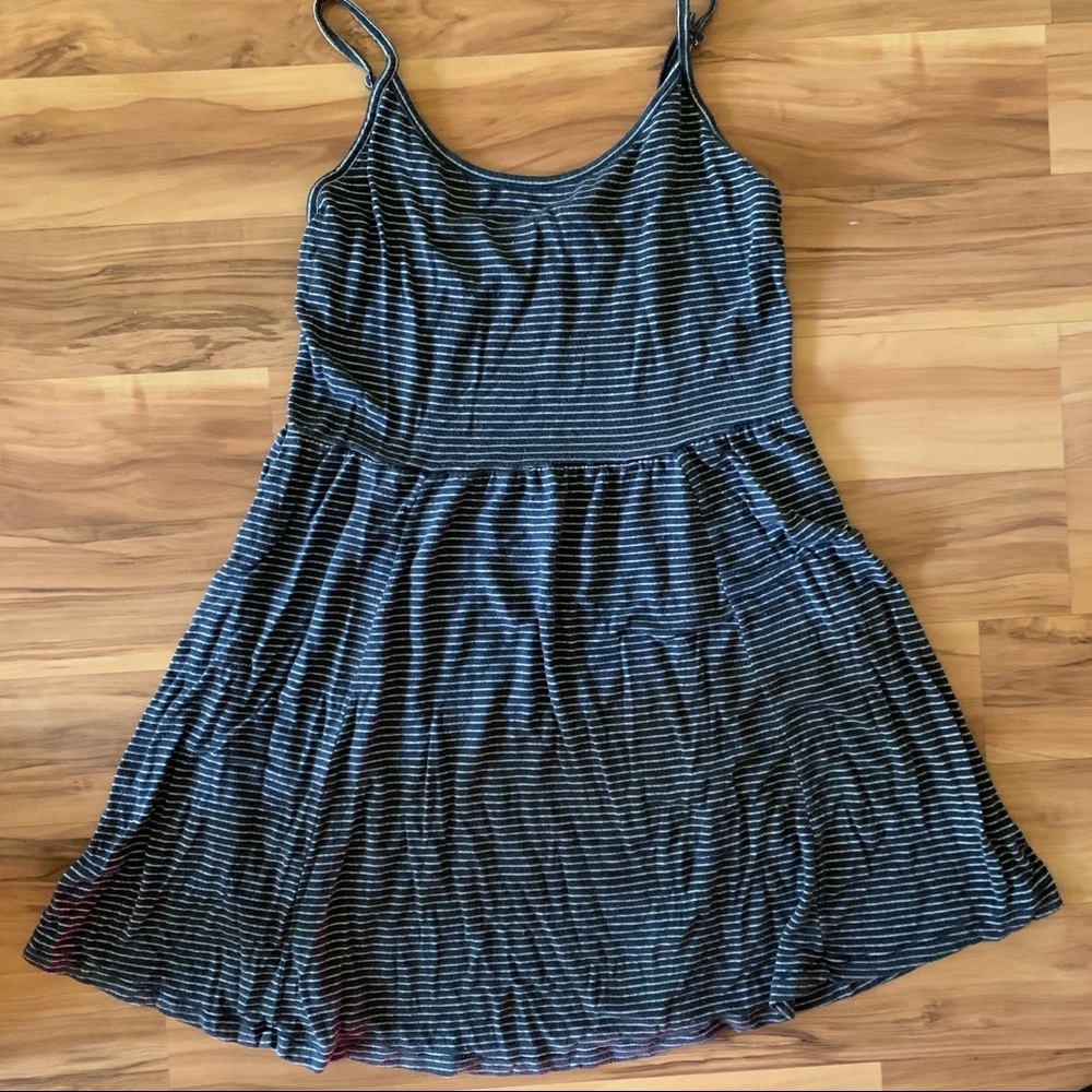 Brandy Melville Navy Striped Skater Dress